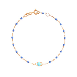 Bracelet Classique Gigi, 17 cm, Or Rose, Bleuet, Eye