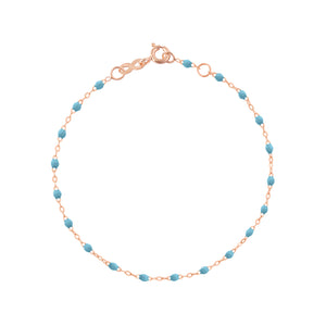 Bracelet Classique Gigi, 17 cm, Or Rose, Turquoise