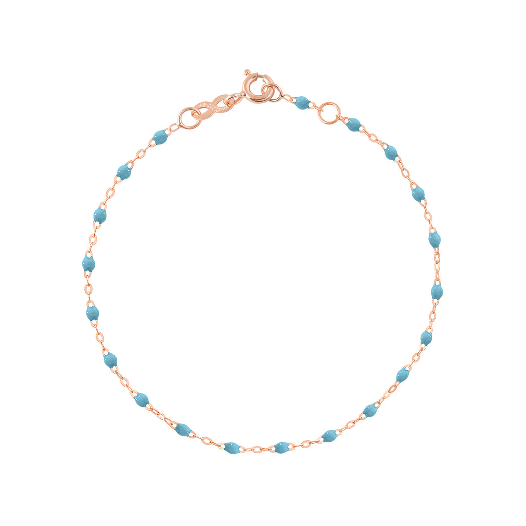 Bracelet Classique Gigi, 17 cm, Or Rose, Turquoise