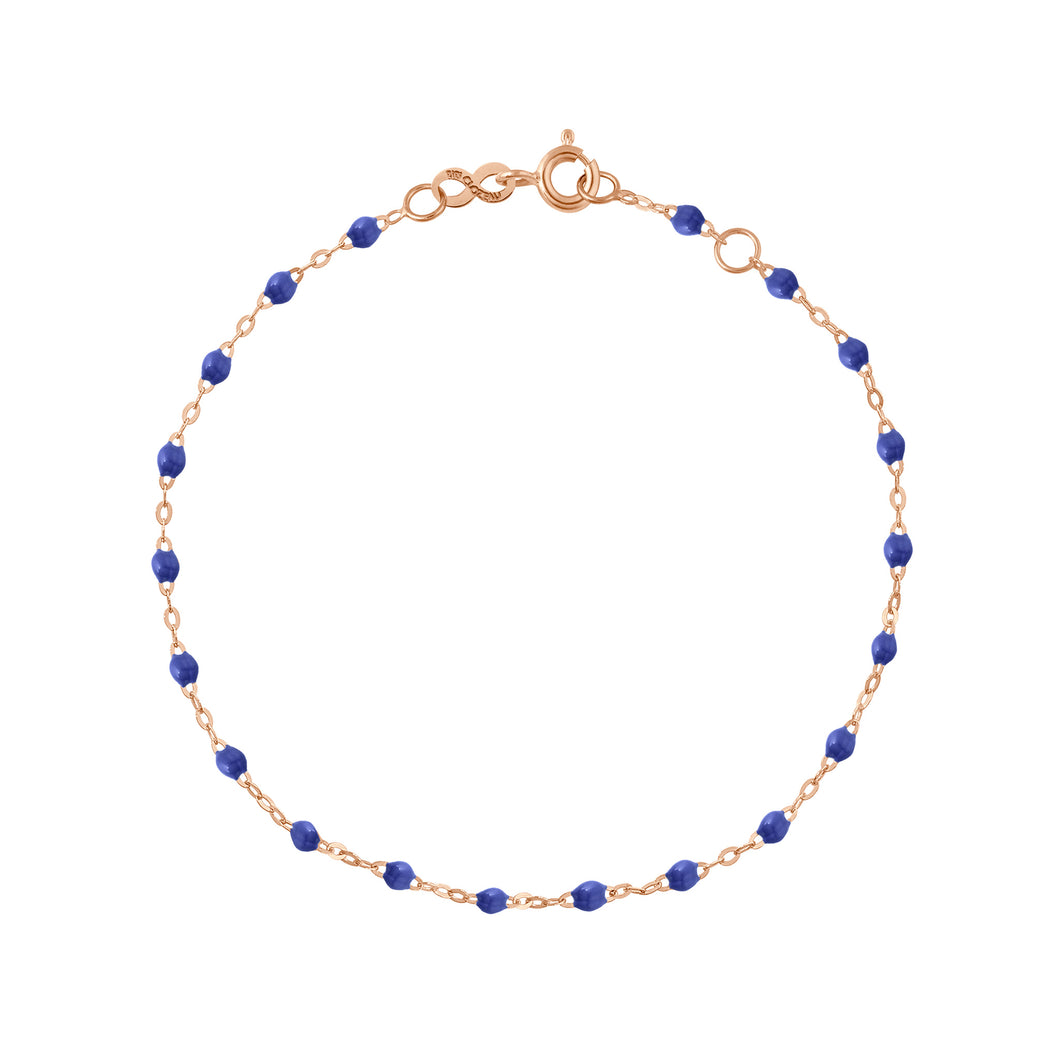 Bracelet Classique Gigi, 17 cm, Or Rose, Bleuet